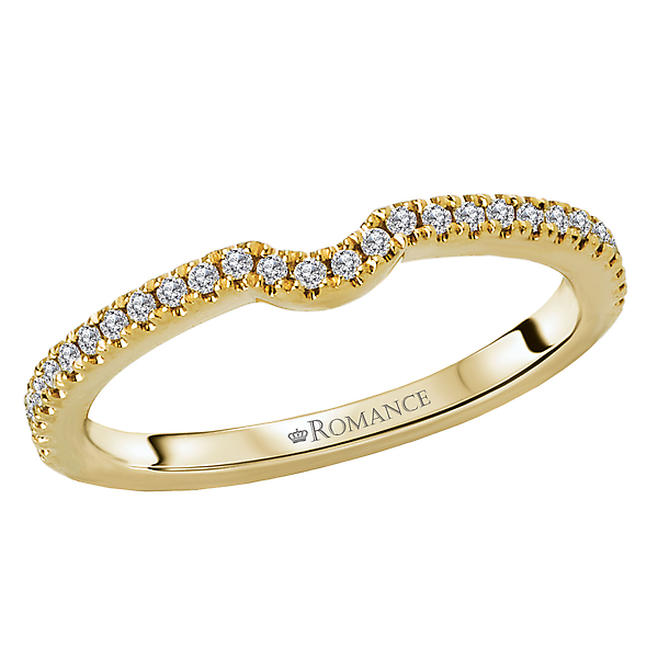 Diamond Curved Wedding Band