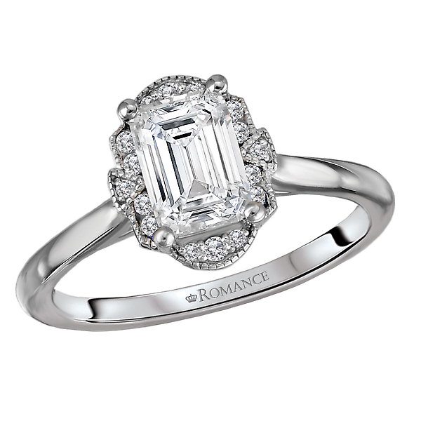 Semi-Mount Halo Diamond Engagement Ring