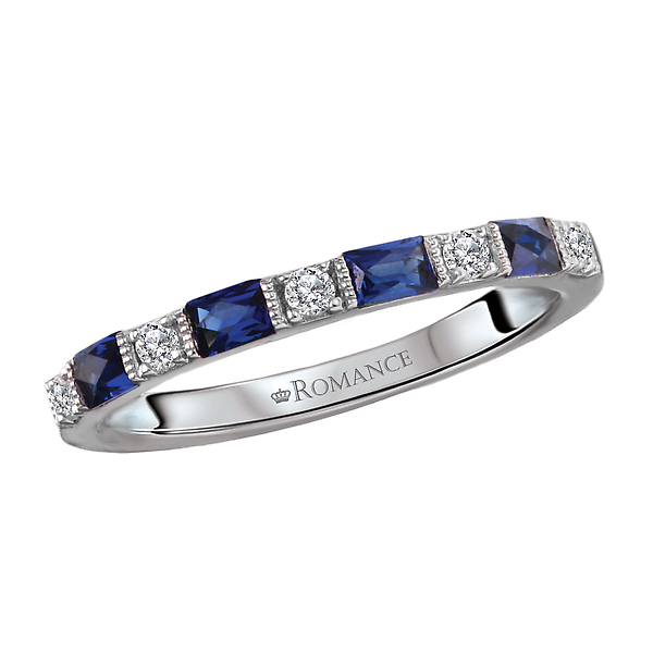 Diamond and Sapphire Wedding Band