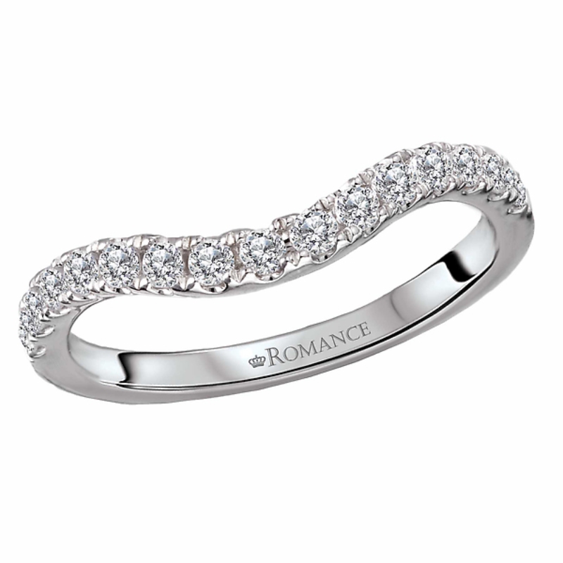 Curved Diamond Wedding Band