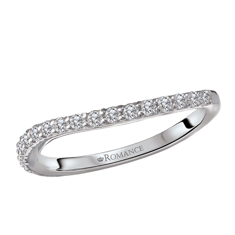 Curved Diamond Wedding Band