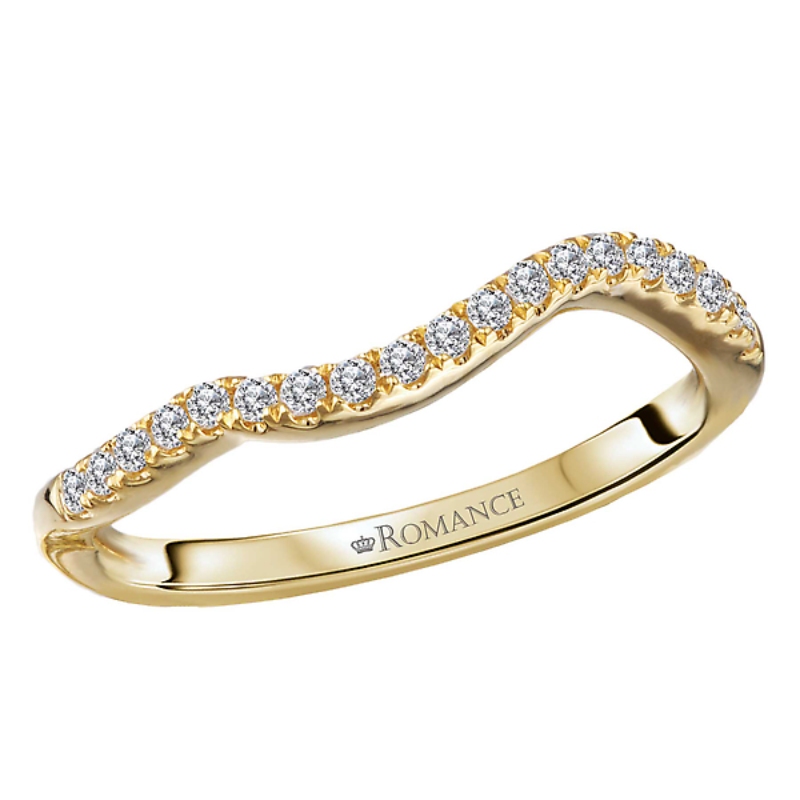 Curved Diamond Wedding Band