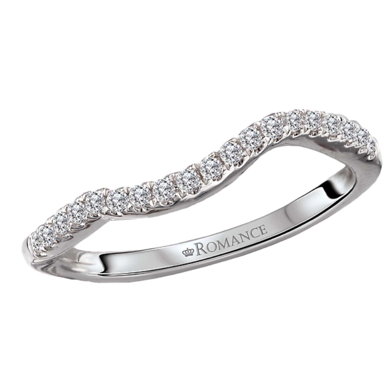 Curved Diamond Wedding Band