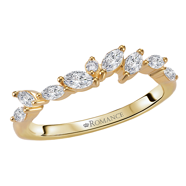 Marquise Lab Grown Diamond Front Wedding Band
