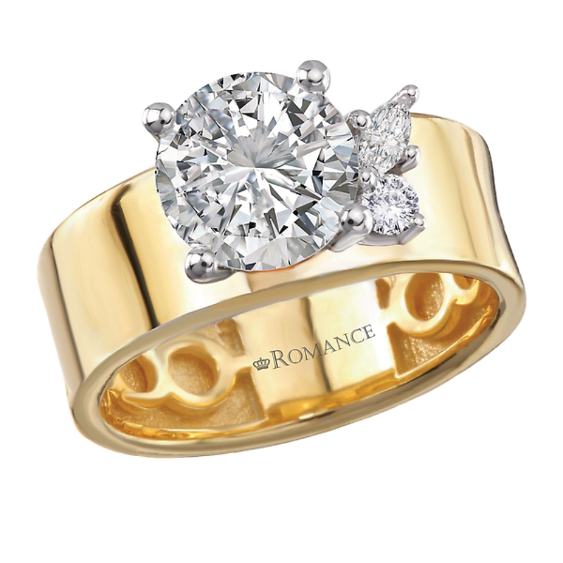 Bold Shank Semi-Mount Diamond Engagement Ring