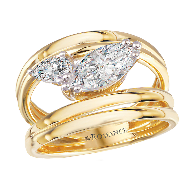 Double Split Shank Semi-Mount Diamond Engagement Ring