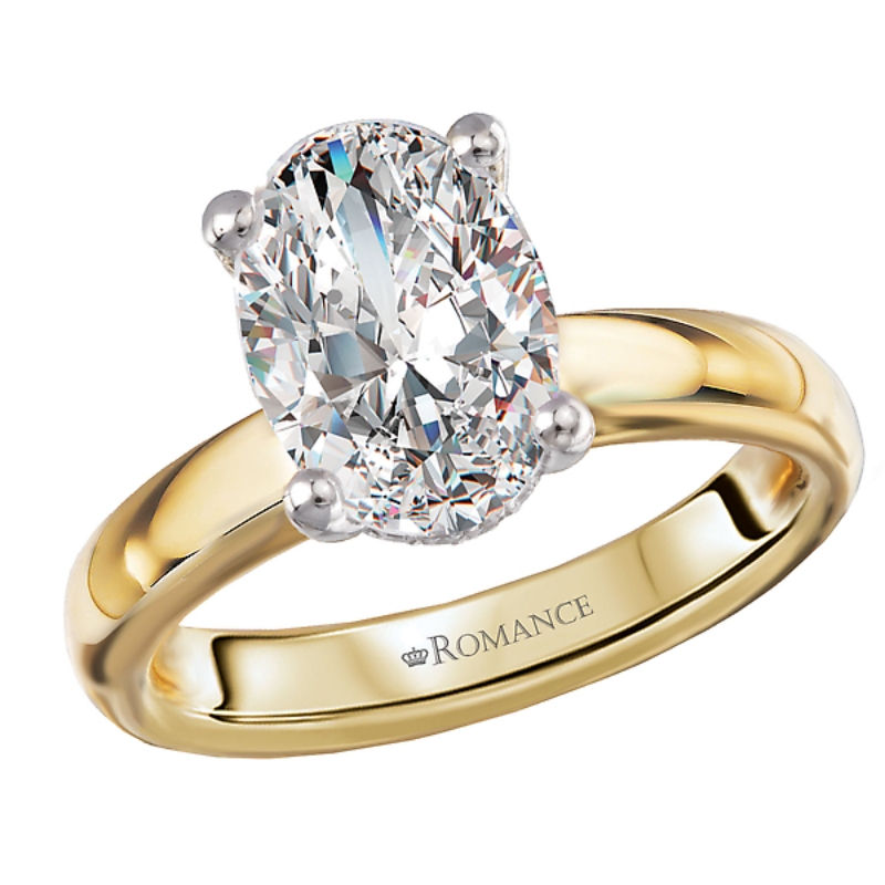 Hidden Halo Semi-Mount Diamond Engagement Ring