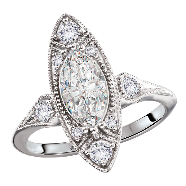 Vintage Styled Semi-Mount Engagement Ring