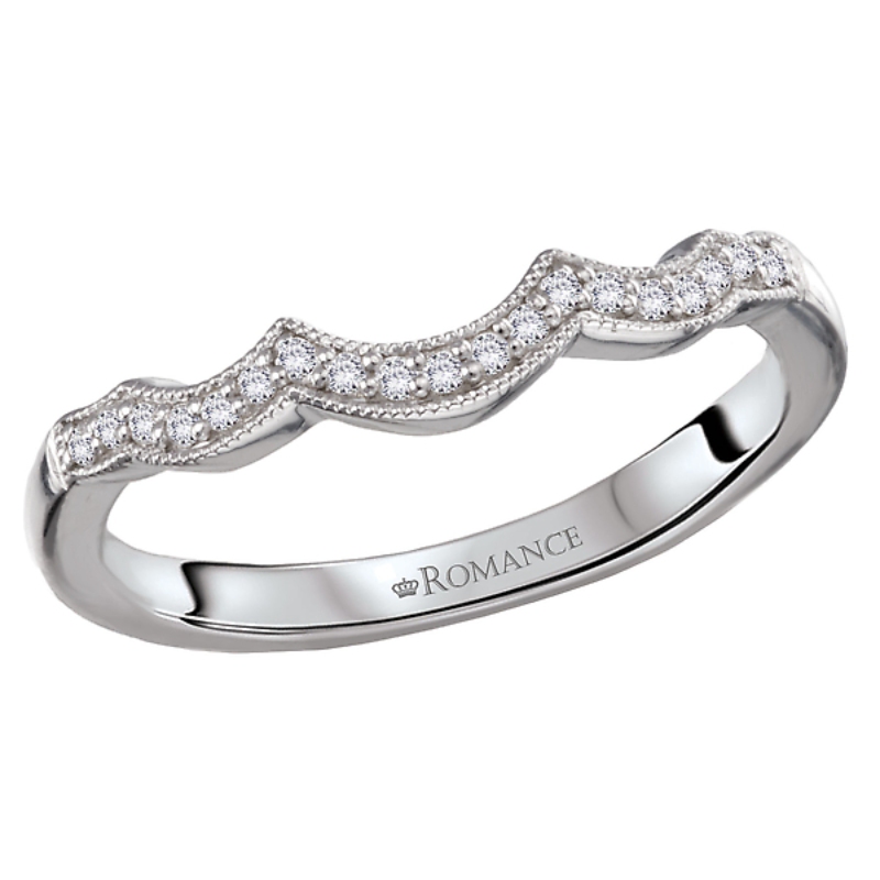 Diamond Curved Wedding Band
