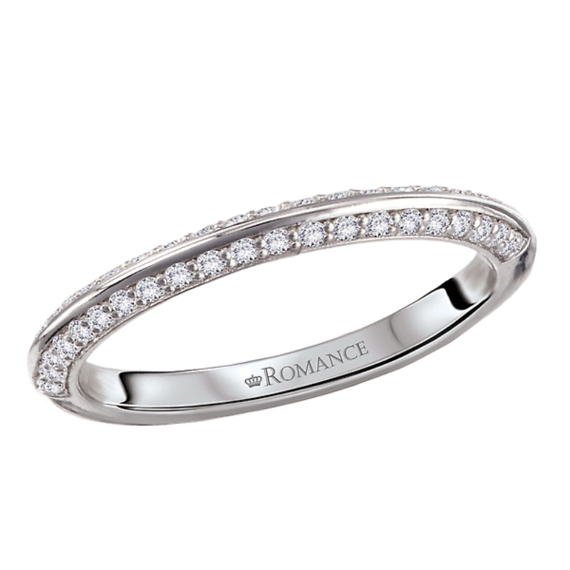 Knife Edge Diamond Wedding Band