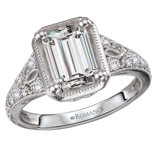 Diamond Semi-Mount Engagement Ring with Milgrain Detail