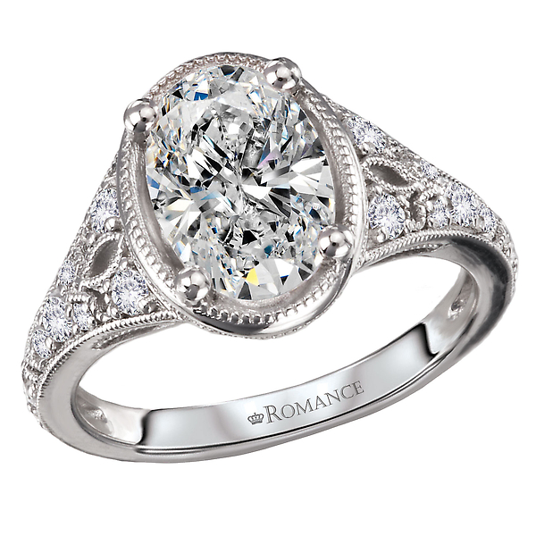 Diamond Semi-Mount Engagement Ring with Milgrain Detail
