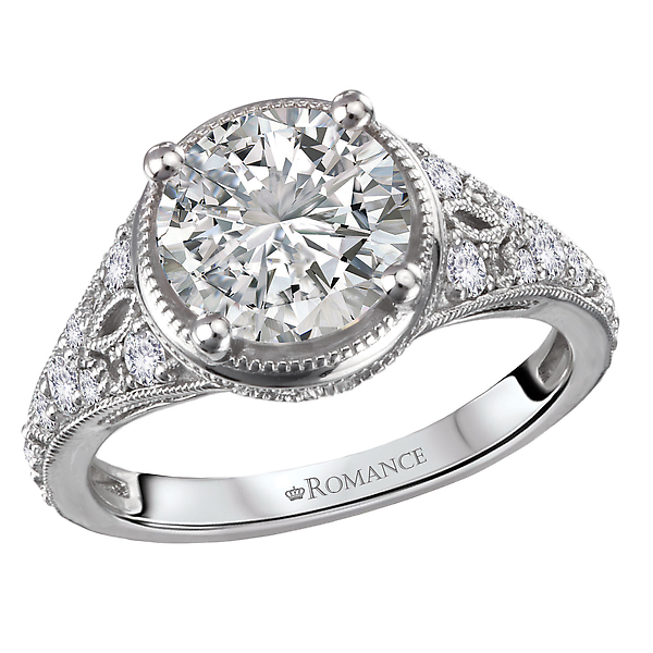 Diamond Semi-Mount Engagement Ring with Milgrain Detail