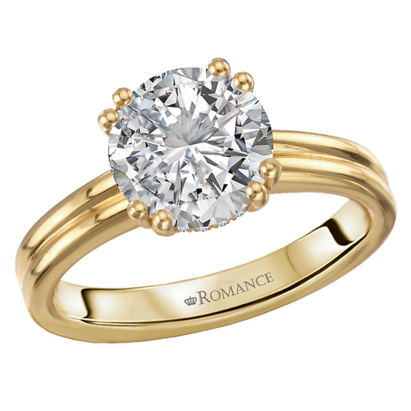 Double Ring Band and Double Prong Diamond Engagement Rin