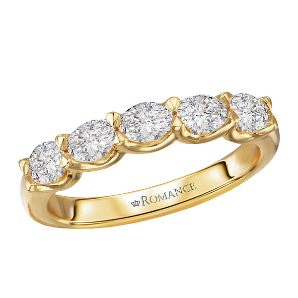 Oval Shaped Lab Grown Diamond Staight Front Wedding Band