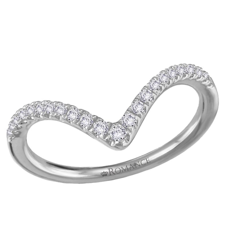Curved Diamond Wedding Band