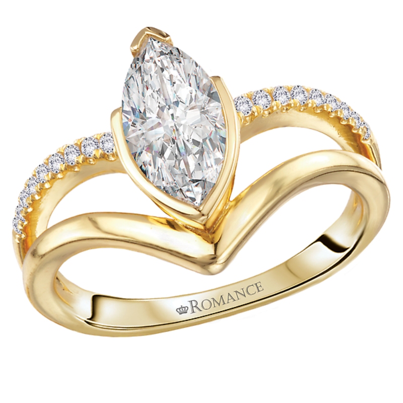 Split Shank Semi-Mount Diamond Engagement Ring