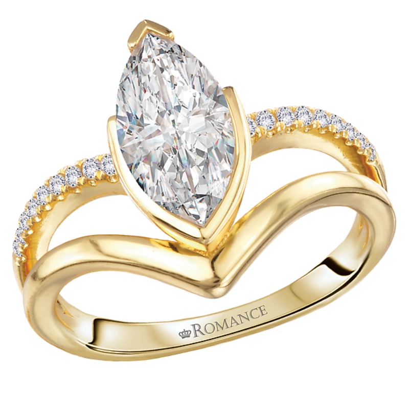 Split Shank Semi-Mount Diamond Engagement Ring