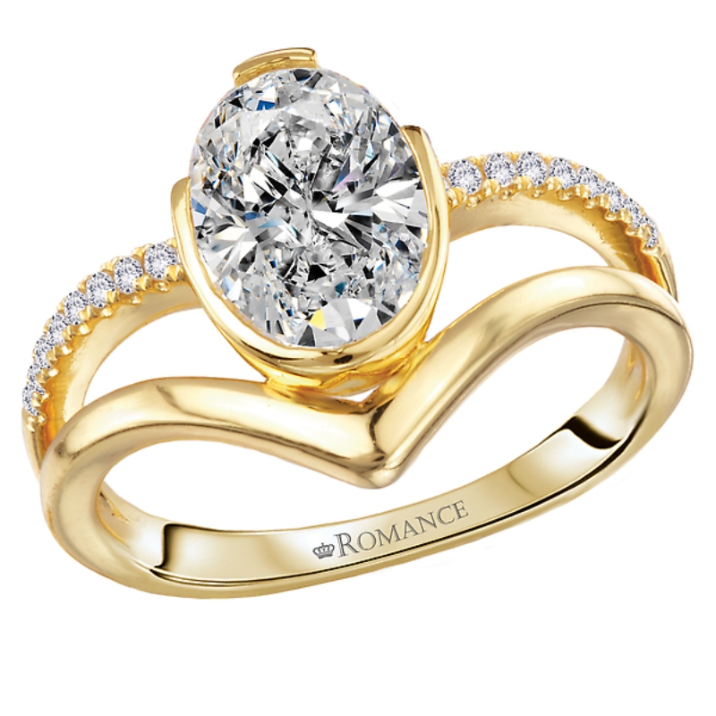 Split Shank Semi-Mount Diamond Engagement Ring