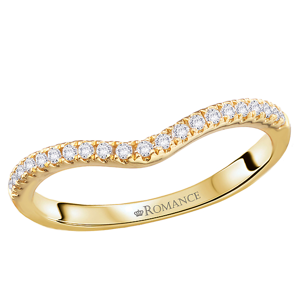 Curved Front Diamond Engagement Ring