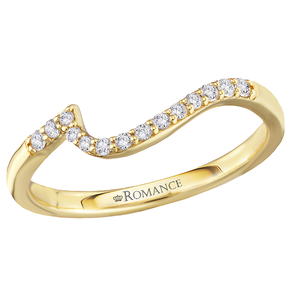 Wave Front Diamond Wedding Band