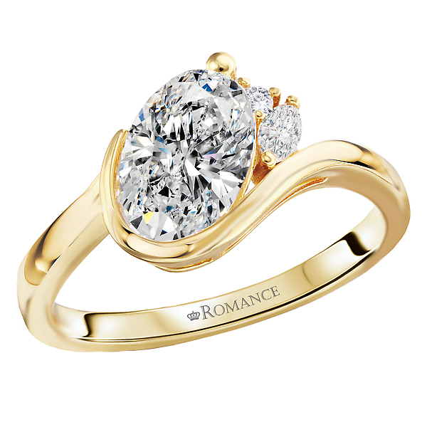 Wave Designed Semi-Mount Diamond Engagement Ring