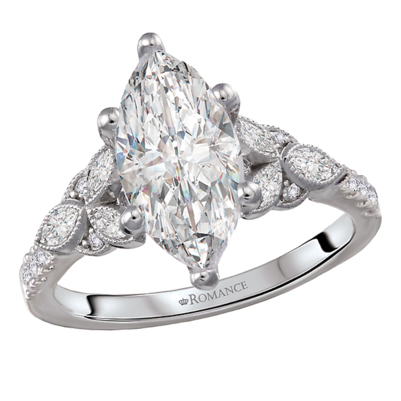 Diamond Semi-Mount Diamond Engagement Ring