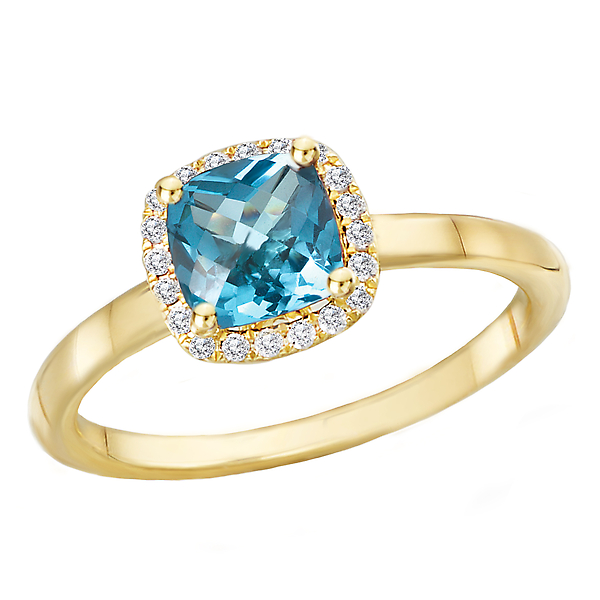 Ladies Fashion Gem-Stone and Diamond Ring