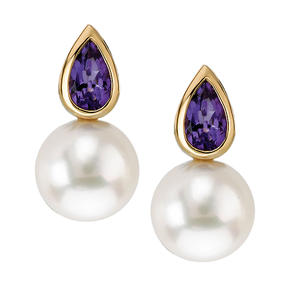 Pearl and Amethyst Earrings