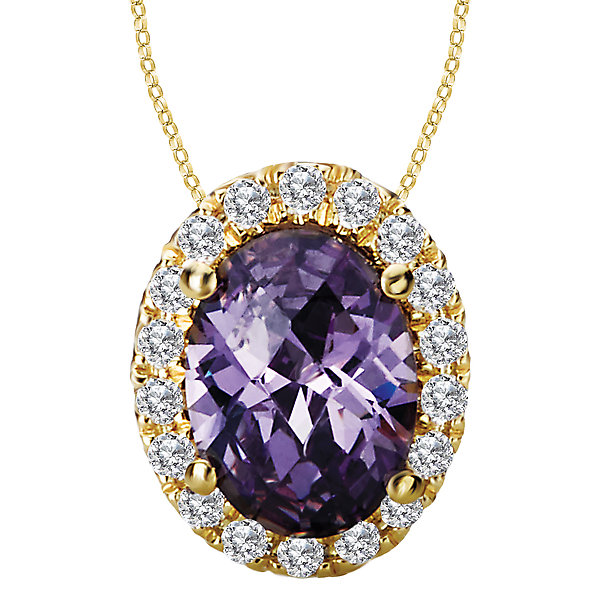 Ladies Fashion Gemstone and Diamond Pendant