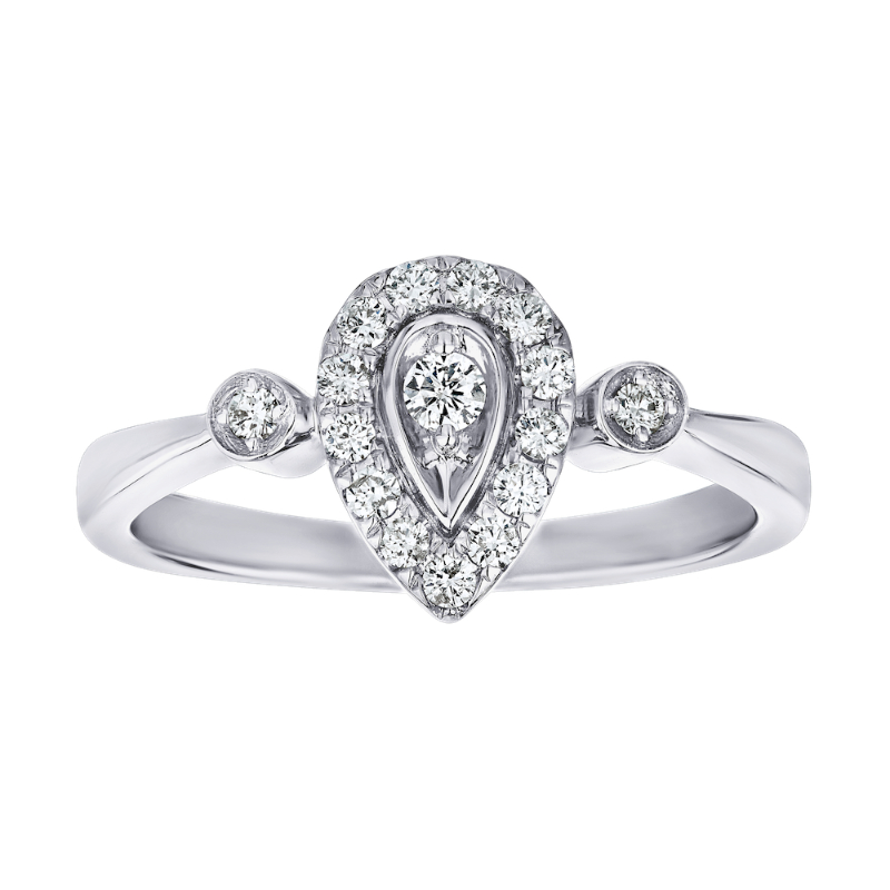 14KW Pear Diamond Illusion Ring