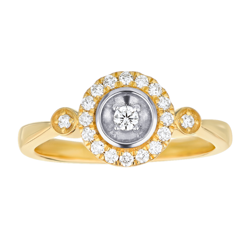 14KW Round Diamond Illusion Ring