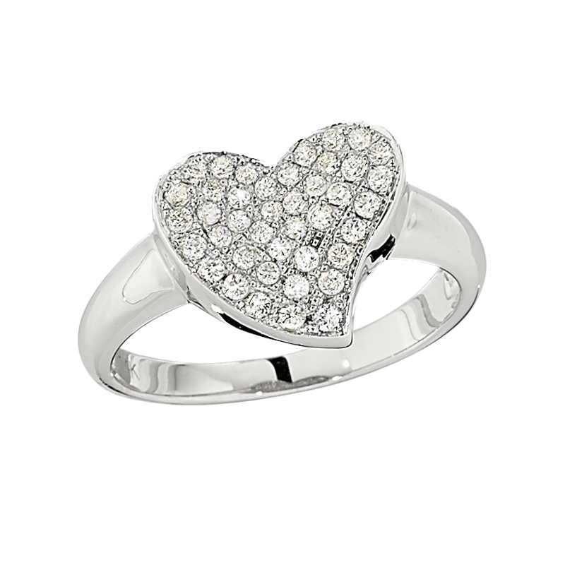 14KW Pavé Diamond Heart Ring