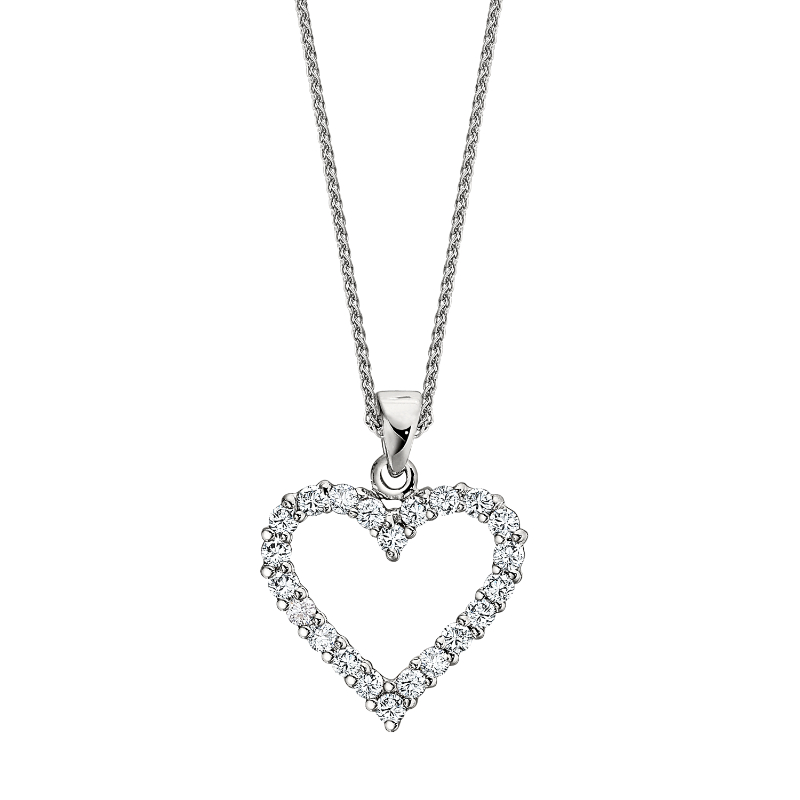14KW Diamond Heart Pendant