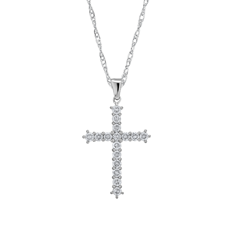 14KW Diamond Cross Pendant