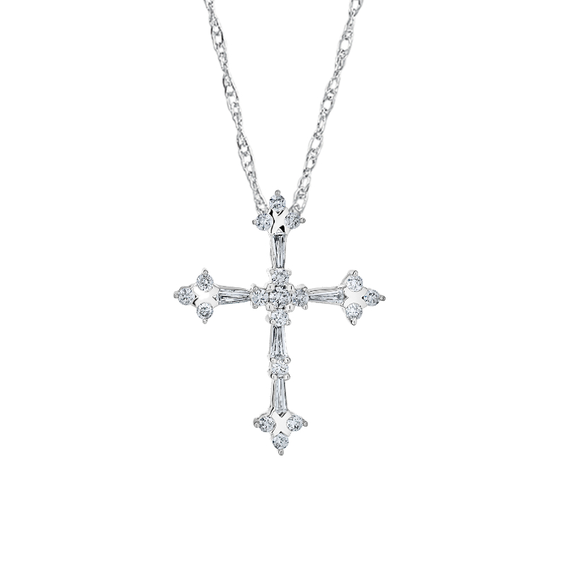 14KW Diamond Cross Pendant