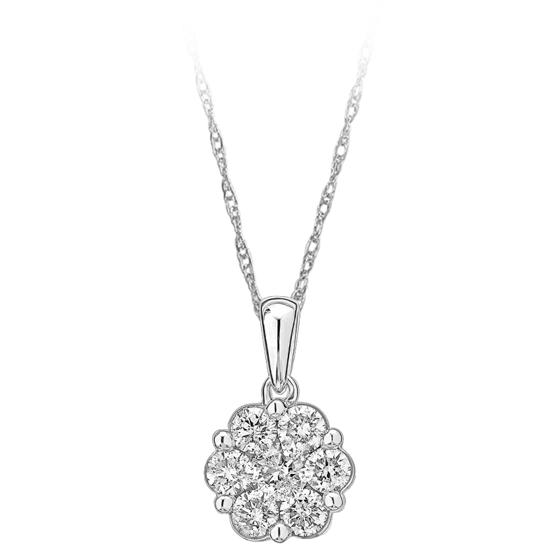 10KW 1/3ct Diamond FlowerPendant