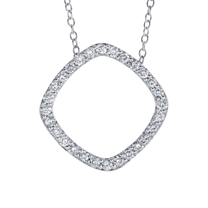 14KW Diamond Cushion Necklace