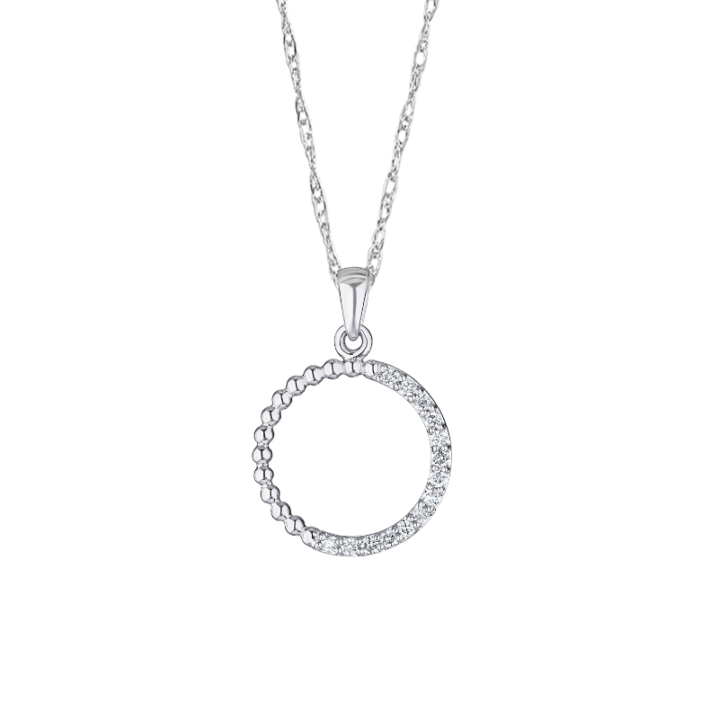 14KW Diamond Circle Pendant