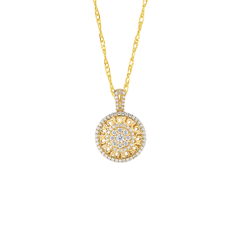 14KY Diamond Circle Pendant