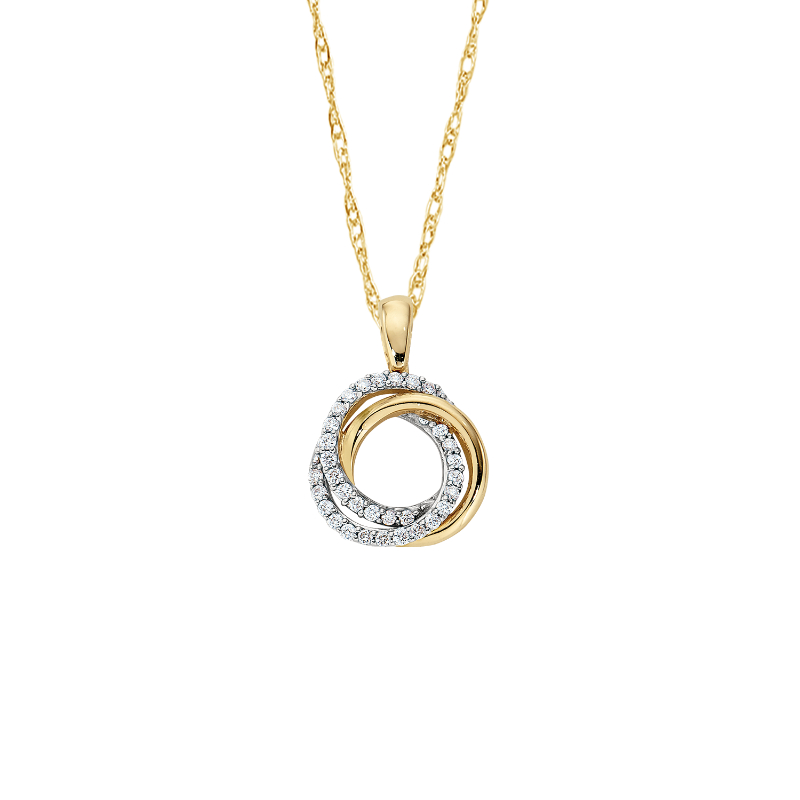 10KTT Diamond Spiral Pendant