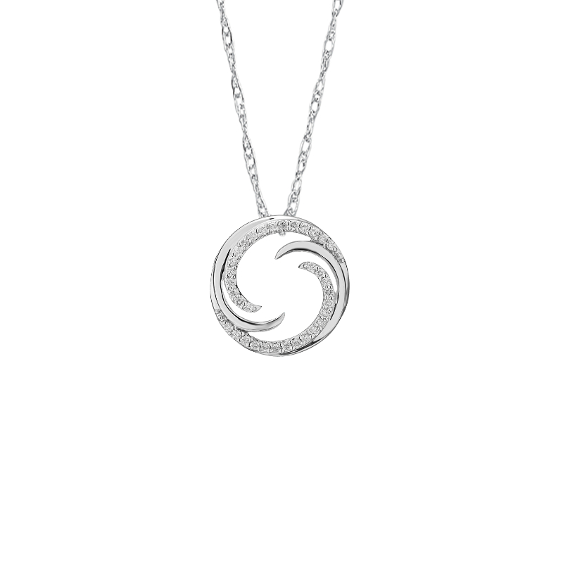 14KTT Diamond Circle Pendant