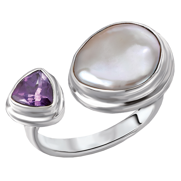 Ladies Biwa Pearl Ring