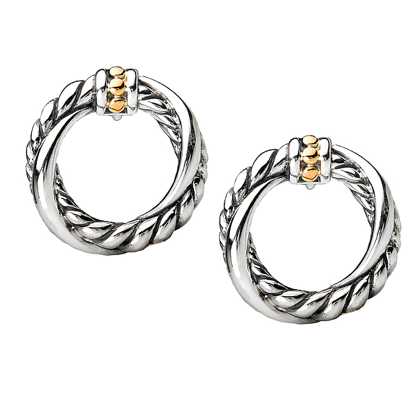 Ladies Fashion Two-Tone Earrings