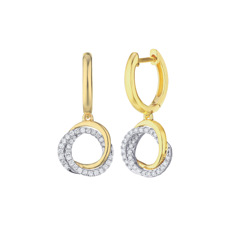 14KTT Diamond Dangle Earrings