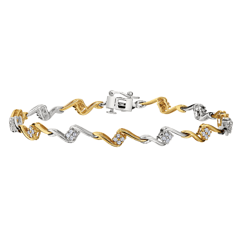 10KR Diamond Flower Bracelet