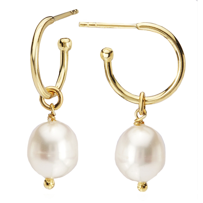Italian Gold-Plated Pearl Earrings