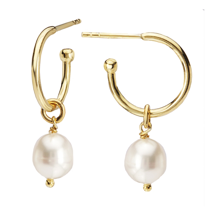 Italian Gold-Plated Pearl Earrings