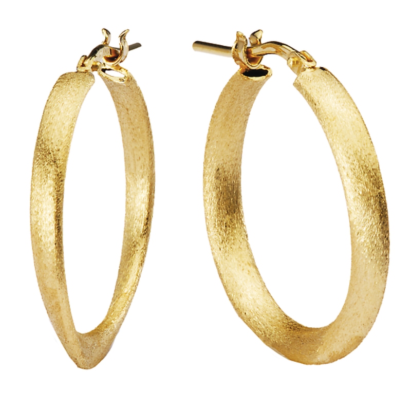 Italian Gold Plated Satin Finish Hoops