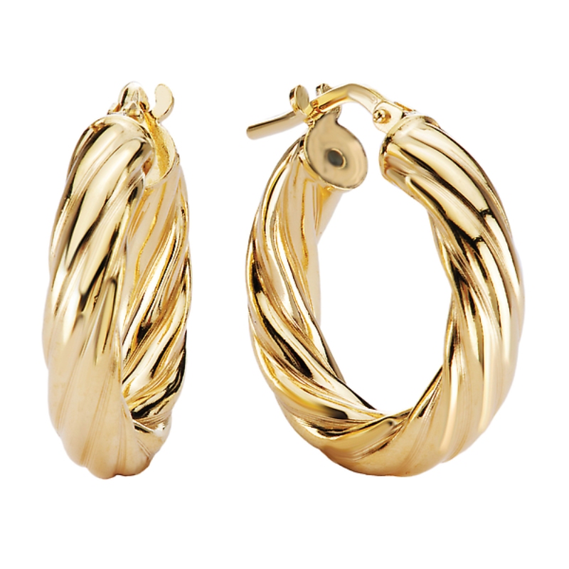 Italian Gold Plated Twisted Hoops